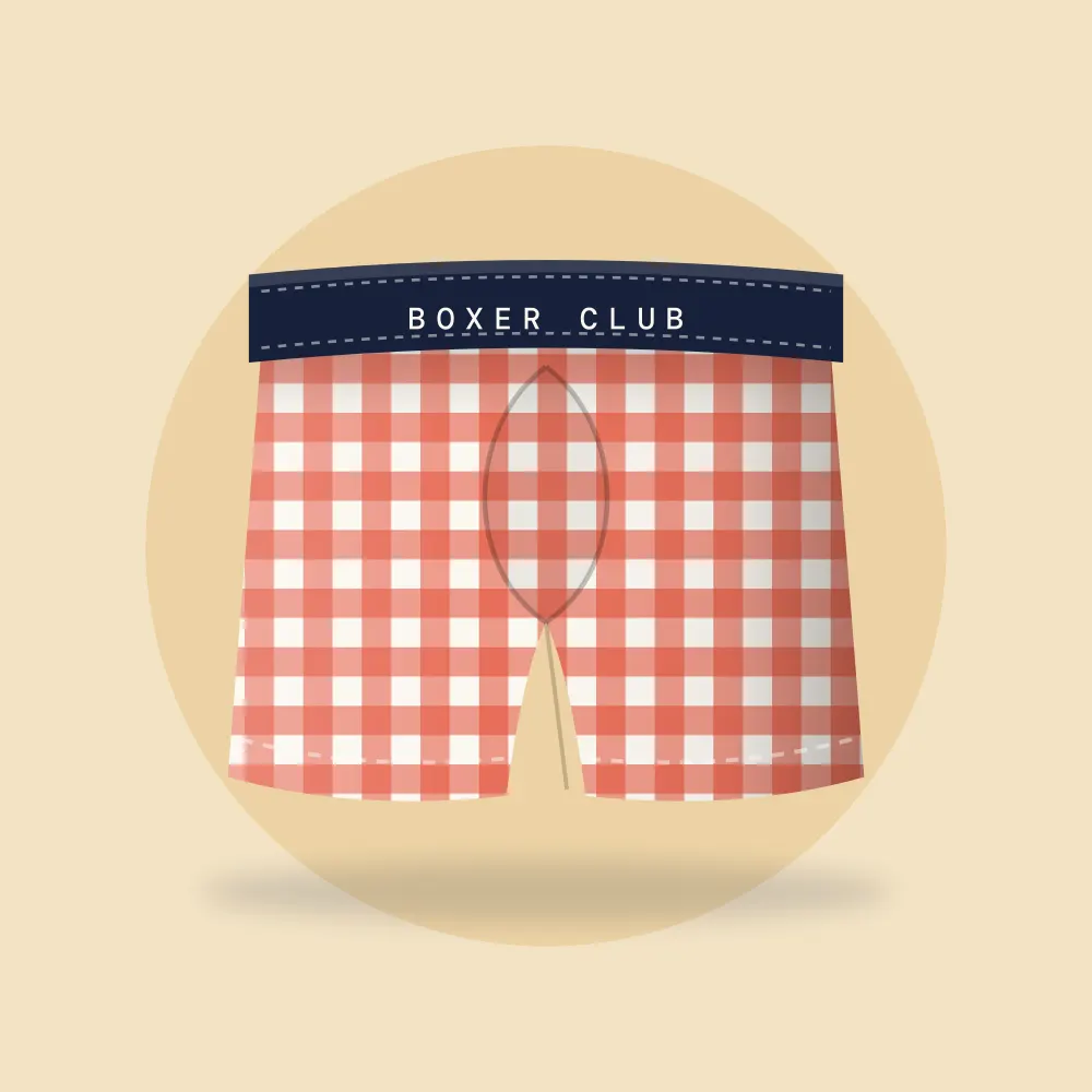 Boxer em xadrez vichy vermelho e creme